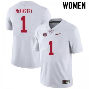 NCAA Women's Alabama Crimson Tide #1 Ga'Quincy McKinstry Stitched College 2021 Nike Authentic White Football Jersey IT17M70PN